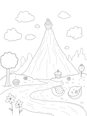 Giant Fruits and Chocolate River in a Food Forest
