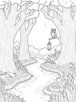 Enchanted Forest Clearing with a Wise Owl