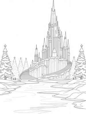 Majestic Ice Palace with Frozen Chandeliers