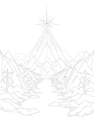 Triangular Landscape with Mountain and Pond