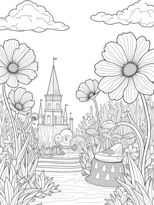 Fairy Tale Garden with Glass Slipper and Golden Carriage