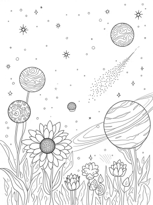 Cosmic Garden of Planets and Flowers