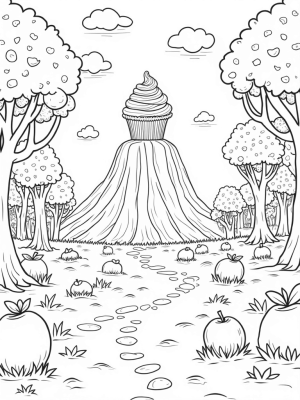 Giant Fruit Orchard with Cupcake Mountain