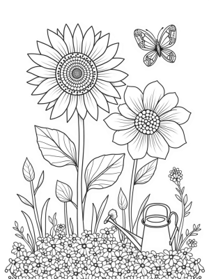 Oversized Flowers in a Whimsical Garden
