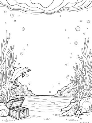 Underwater Dolphins and Treasure