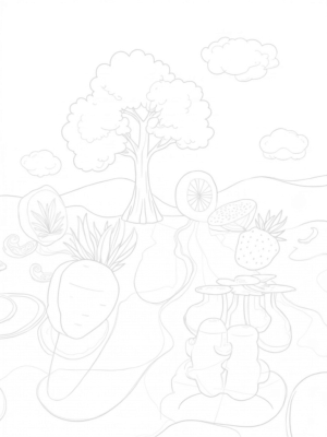 Oversized Fruits and Vegetables Garden