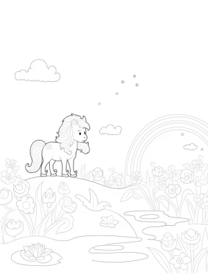 Majestic Pony in a Colorful Meadow