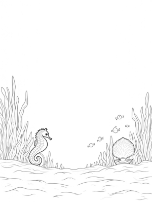 Underwater Garden with Majestic Seahorse and Giant Clam