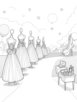 Fashion Runway in a Dreamy Landscape