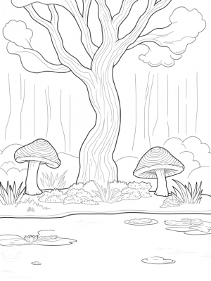 Majestic Tree in a Peaceful Forest Glade