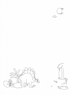 Prehistoric Jungle with Brontosaurus and Dinosaur Egg
