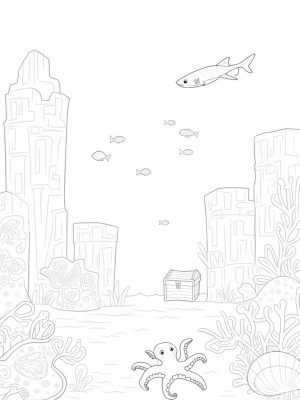 Underwater Garden with Shark and Friends