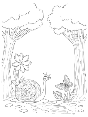 Magical Forest Clearing with Mushrooms and Butterflies