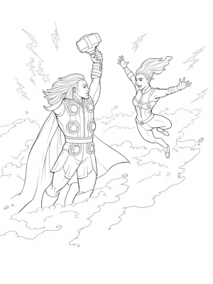 Thor and Captain Marvel in Epic Battle