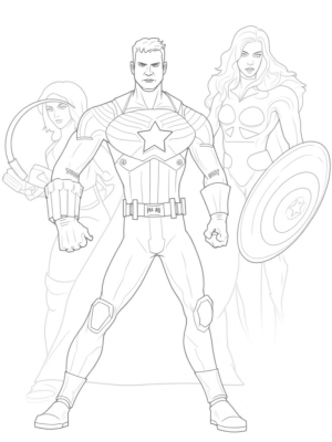 Battle Ready Avengers: Captain America, Thor, and Black Widow
