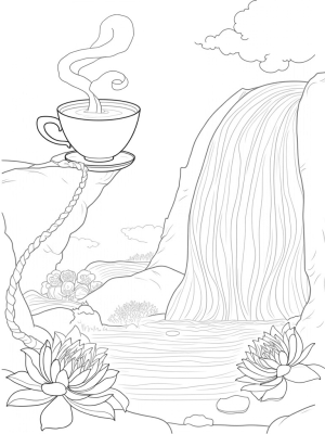 Teacup Waterfall and Lotus Pond