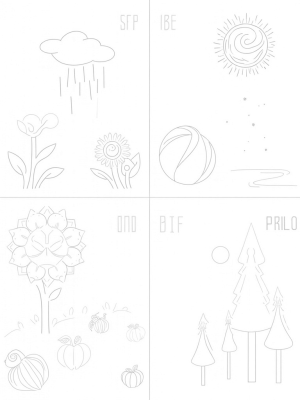 Four Seasons Landscape Coloring Page