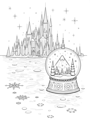 Serene Ice Palace with Snow Globe