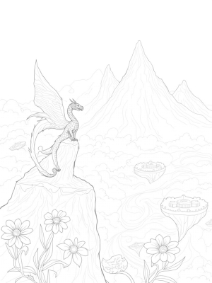 Majestic Dragon Over Crystal Peaks