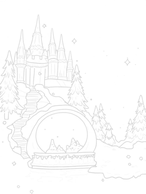 Sparkling Ice Palace on a Mountain Peak