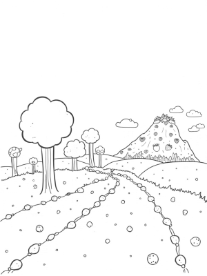 Boba Tea Forest with Oversized Cups and Tapioca Clouds