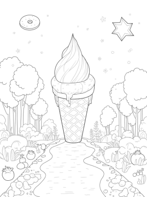 Giant Ice Cream Cone in a Food Forest