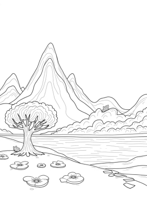 Dreamy Ice Cream Mountain Landscape