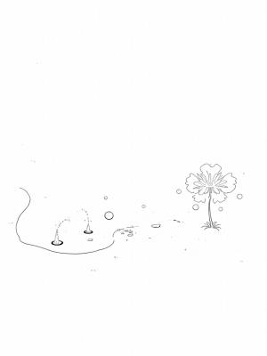 Cosmic Garden with Celestial Flowers and Nebula Fountain