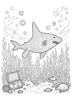 Underwater Garden with Shark Topiary