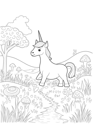 Whimsical Pony in a Colorful Meadow