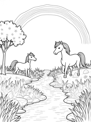 Colorful Ponies in a Magical Meadow