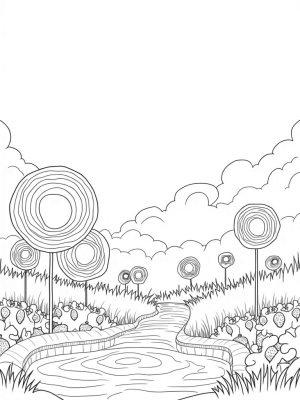 Giant Colorful Circles in a Playful Garden