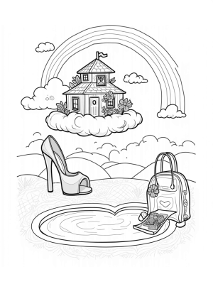 Dreamhouse on a Cloud with a Giant Shoe Slide