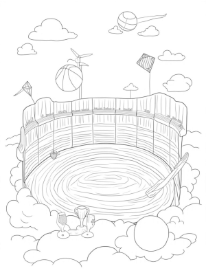 Floating Sports Arena in the Clouds