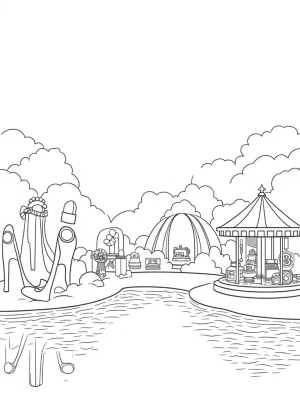Dreamy Fashion Wonderland with High Heels and Lipstick Fountain