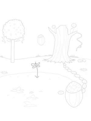 Gruffalo Tree Stump in a Magical Forest Clearing