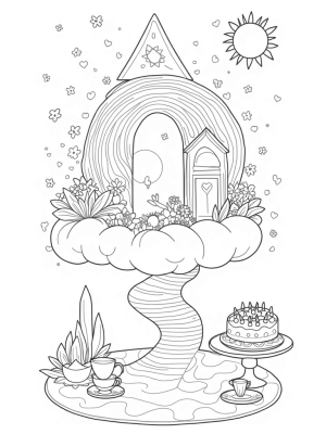 Dreamhouse on a Cloud with a Tea Party