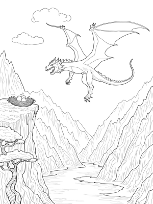 Majestic Dragon Overlooking a Shimmering Valley