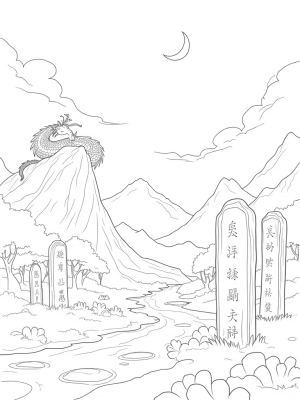Majestic Dragon in a Mountain Landscape