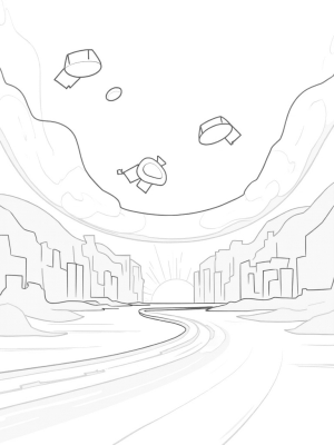 Futuristic Cityscape with Lamborghini Vehicles