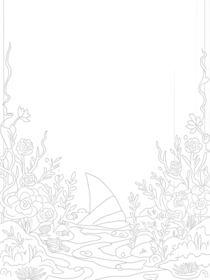 Underwater Garden with a Shark Fin
