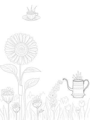 Towering Sunflower and Whimsical Garden