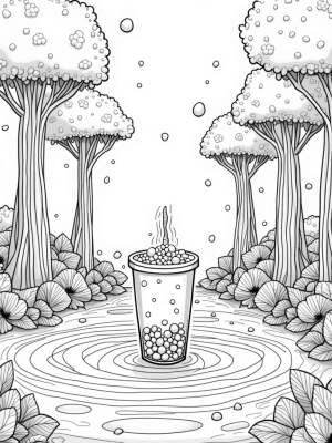 Boba Tea Garden with Tapioca Trees