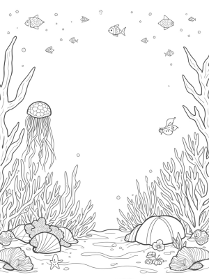 Underwater Garden with Lace Coral and Jellyfish