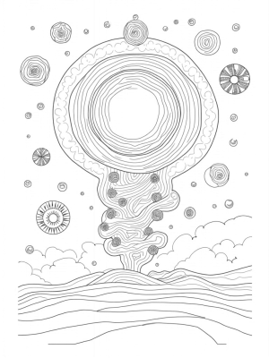 Floating Circles with Intricate Patterns