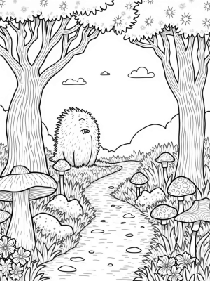 Whimsical Forest with Gruffalo's Silhouette