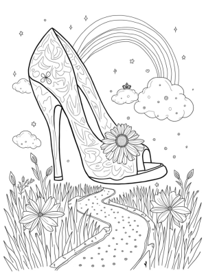 Giant High Heel Shoe Treehouse in a Dreamy Landscape