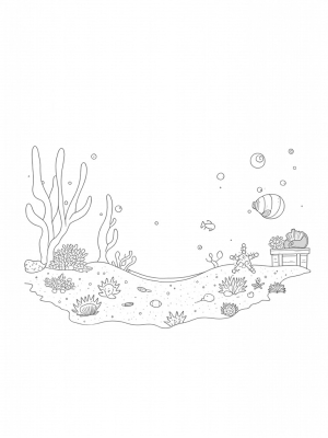Underwater Garden with Giant Seashells and Colorful Coral