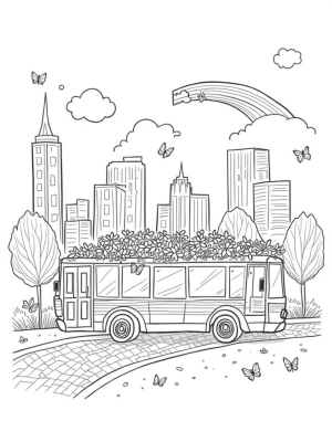 Garden Bus Cityscape