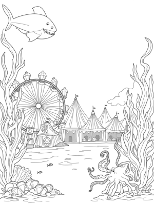 Underwater Carnival with Shark Ferris Wheel